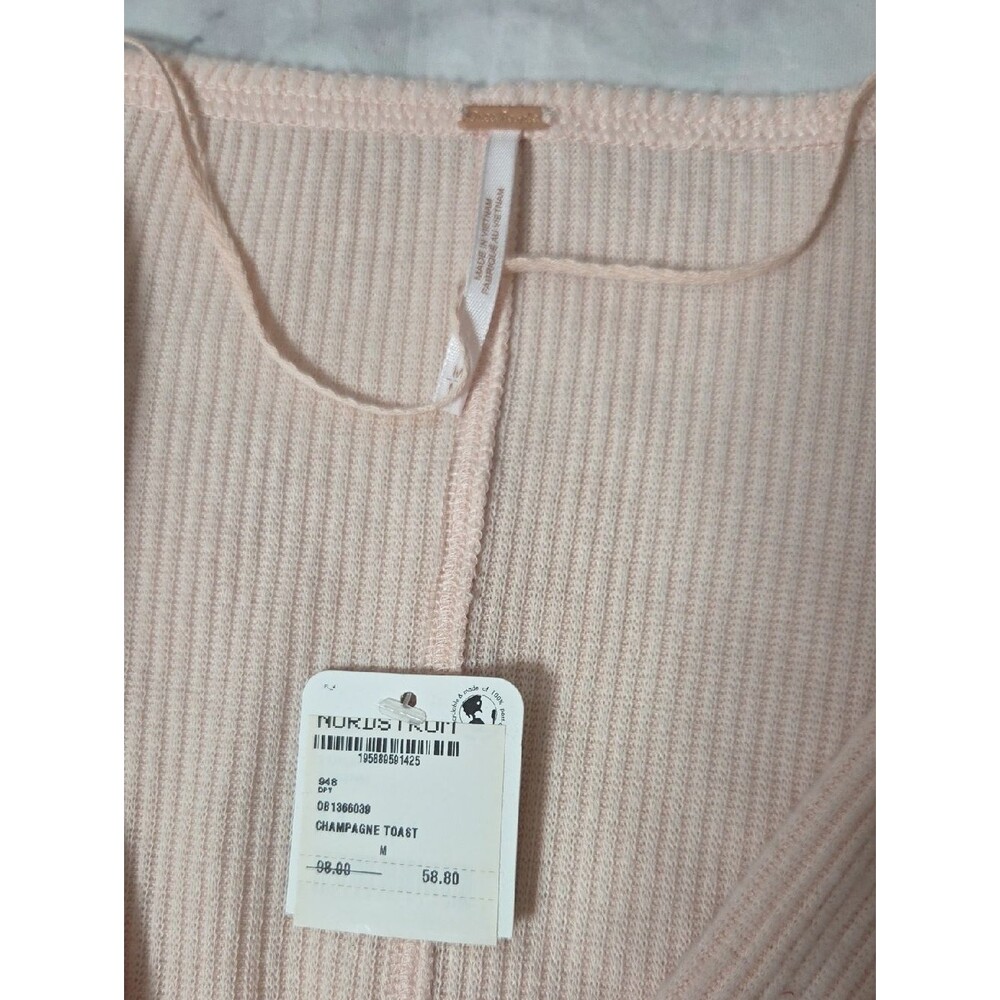 Free People Cozy With You Ribbed Wrap Pullover Sweater In Champagne Toast - Picture 2 of 7